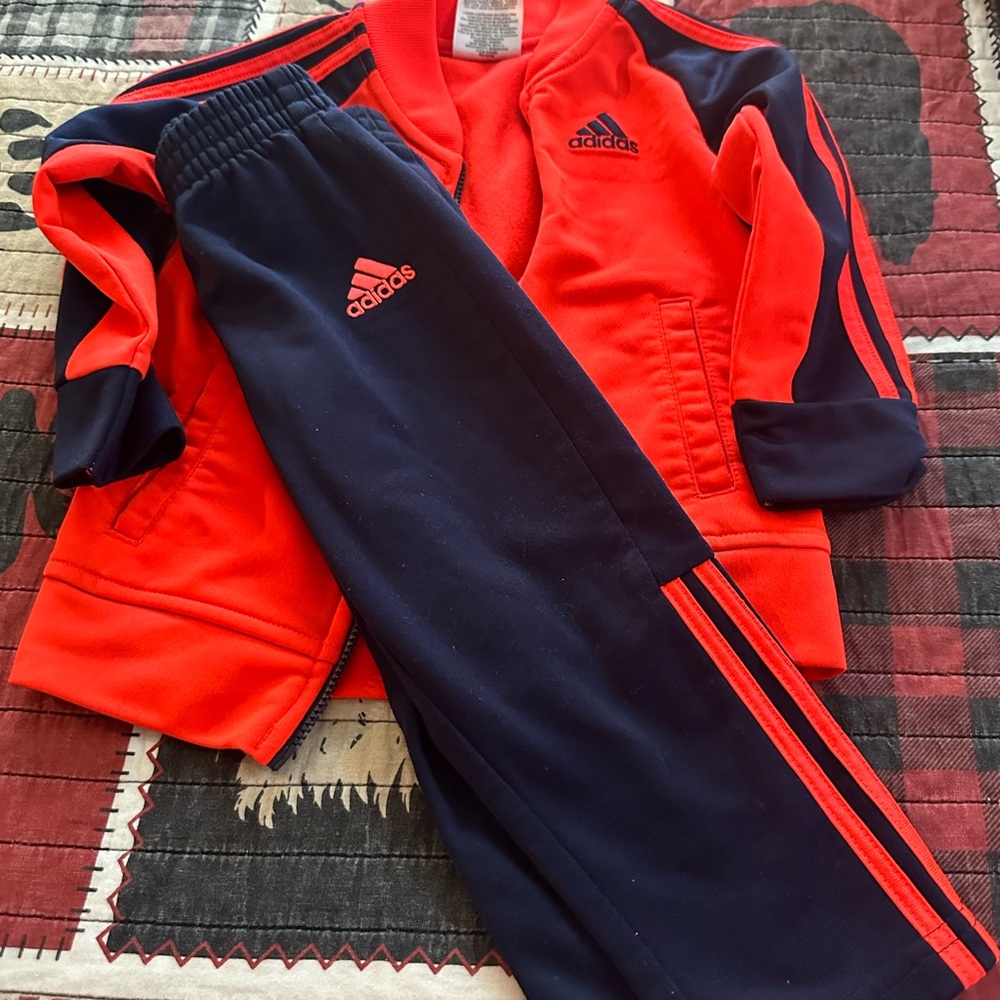 Adidas Red and Navy Tracksuit
